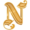 nearlyapril: A stylized letter gold letter N embellished with jewels. (Default)