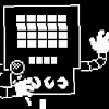 metalcrusher: Mettaton's battle sprite. He is holding a microphone in front of him and waving with his left hand. (Default)