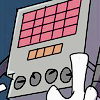 metalcrusher: A dramatic angle of Mettaton with his hand forward, his finger and thumb pointed upward. (BUT DON'T TOUCH THAT DIAL.)