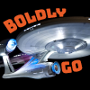 esteefee: Enterprise from AOS w text Boldly Go (trek)