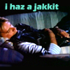 thedarlingone: MacGyver asleep captioned "i has a jakkit" (i has a jakkit)