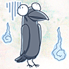 dragonofeternal: a cartoon crow making a yikes face (crow→ yikes)