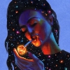 btrflyknife: girl with galaxy hair smoking a cigarette lit with the sun (pic#12872439)
