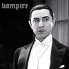 grayswandir: Bela Lugosi as Dracula in a tuxedo, with the text "vampire." (vampire)