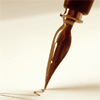 grayswandir: The tip of a fountain pen, writing. (Writing)