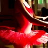 auroracloud: torso of a female ballet dancer in a red ballet costume and tutu (ballet / red tutu)
