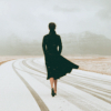 dreamkist: woman in dress proudly walking away (walk away)