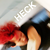 devilbear: Markiplier with bright red hair is in the process of falling. The word "HECK" indicates his reaction to the situation. (Heck!)