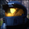 blunderheart: It's Michael J. Caboose from Red vs Blue! He's wearing futuristic blue helmet with an orange protective visor,  with two points of black metal shading the visor for daytime comfort. He's very good. (caboose, RVB)