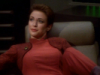 kiranerysds9: Kira, leaning back in a chair, relaxing, smiling, in her uniform (Relaxed)