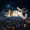 lynndyre: Shen Wei and Zhao Yunlan, over Dragon City (guardian city)