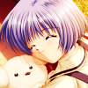 ifbymyhands: Kano hugging Potato and smiling. (a stray dog is my bff. is that sad?)