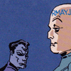 exceptfebruary: a calm almost amused calendar man with an annoyed harvey dent in the background (Is it Tuesday already)