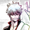 naye: gintoki from gintama raising his hand to say hey (gintama - gintoki)