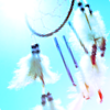 saphylphyl: Dreamcatcher with white feathers against a light blue background (Dreamcatcher)