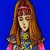 cye_of_the_torrent: Alis Lansdale from the first Phantasy Star, eyes closed sadly as she clutches her brother's sword (Alis)