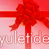 montanaharper: pink icon with a red bow and text saying yuletide (yuletide)