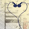 sveiginleifa: A heart made out of two earplug headphones (Headphone Heart)