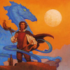 noxelementalist: A picture of the Masterharper of Pern, with a dragon posed artistically in the background. (Masterharper)