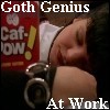 killing_rose: Abby from NCIS asleep next to a caf-Pow with the text "Goth Genius at Work" (Abby)