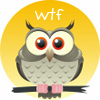 swingandswirl: cartoon drawing of a confused-looking owl, with 'WTF' on top (wtfowl)