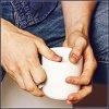mrkinch: James holding a white tea mug (tea too)