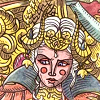cye_of_the_torrent: Portrait of Emperor Edelgard with a stern look on her face, protecting commoners (Emperor)