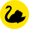 fred_mouse: Western Australian state emblem - black swan silhouette on yellow circle (home state)