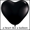 the_misha: Image of a black heart-shaped balloon, with the text "a heart like a balloon" below it. (balloon)
