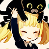 arafretya: From Odin Sphere, blonde smiling girl with a black cat on the top of her head (Girl with cat)