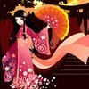 magic_potion: a girl in a pink dress holding up a fan (Default)