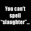 hokuton_punch: Animated icon of Zaraki Kenpachi from Bleach, captioned "You can't spell slaughter... without laughter!" (zaraki kenpachi bleach icon slaughter)