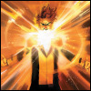 tangeriner: Chamber stands with his arms stretched out, a burst of light emantating from his chest and lower jaw. (x-men: jono)