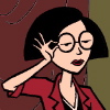flewbetween: Jane Lane from the show "Daria," holding Daria's glasses to her face. ((media) daria - jane lane)