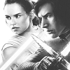 musyc: Kylo Ren and Rey from Star Wars (Film: Star Wars: Reylo b/w)