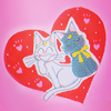 unavee: Artemis and Luna (Sailor Moon) inside a heart (cat heart)