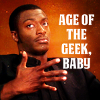 sorchasilver: Hardison with text sayin age of the Geek Baby (Leverage Hardison Age of the Geek)