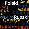 ysilme: Wordle with the terms "polski arab gaelic klingon italiano deutsch quenya svenska russki english" and more. (Language)