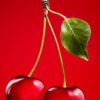 st_aurafina: close up of a bright red cherry (food: cherries)