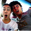 mosca: Johnny and Yu-Na making faces (johnny and yu-na put on a happy face)