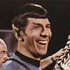 ysilme: Nimoy Spock laughing out loud. (LOL Spock)