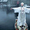 lirazel: Miroslava from On Drakon stands in her boat wearing her wedding clothes ([film] offering to the dragon)