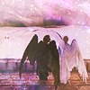 luppiters: Aziraphale covering Crowley with his wing ([go]eden)