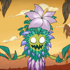 lonesome_moonflower: Wormwood fully bloomed with a flower on their head and colorful leaves growing everywhere, smiling and reaching out their leaf-hands (bloomy)