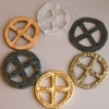 noxelementalist: Six Sun Crosses made of different metals are resting in a circle with each other. (Dark is Rising, Six Signs a Circle)