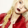 vampirische: taylor momsen in a red jacket looking at camera wearing dark lipstick (Default)