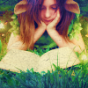such_heights: a girl reads a book in the grass (stock: fairy tales)
