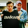 nondenomifan: Burt leading Kurt to table "Awkward" (Burt-Kurt AWKWARD by snoopypez.lj)