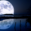 grundyscribbling: large moon over a lake (nature - moon)