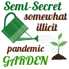 rachelmanija: Graphic of watering can pouring over plant. Text: Semi-Secret somewhat illicit pandemic garden (Garden: Secret pandemic garden)
